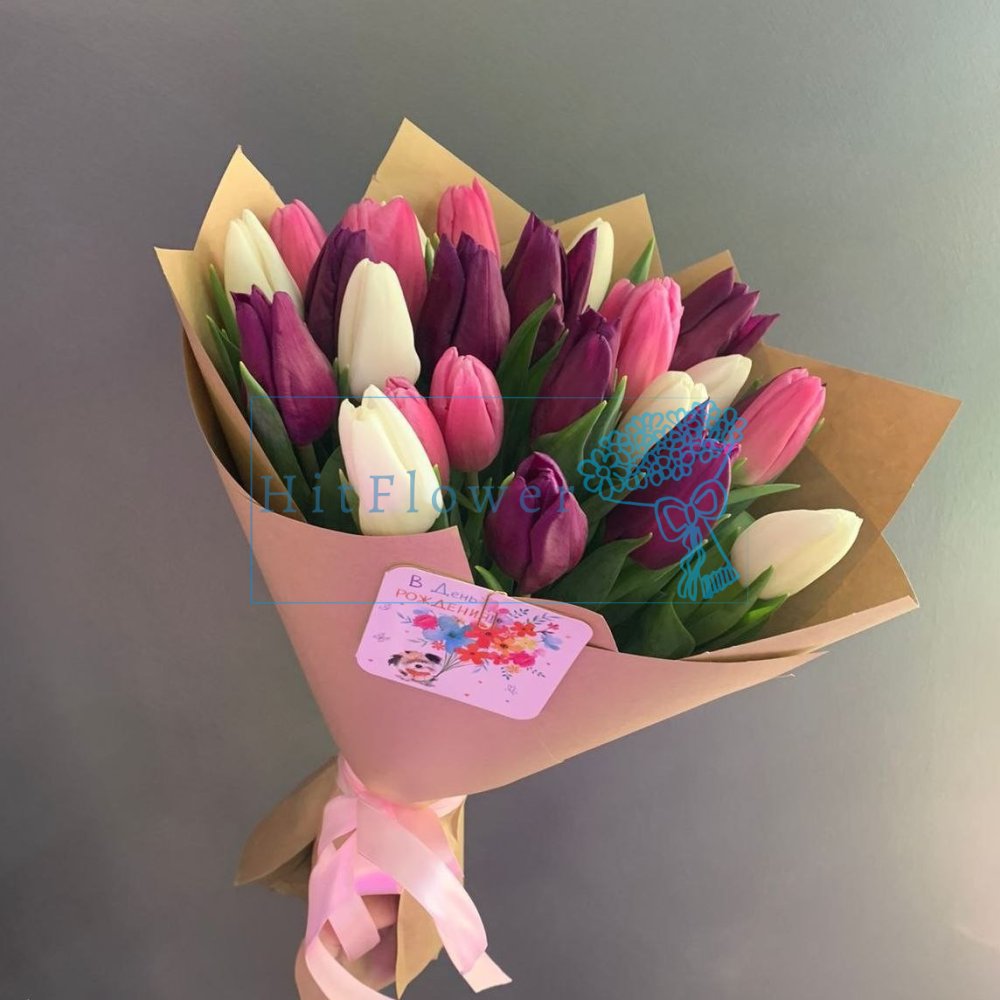 Букет цветов из: Тюльпаны